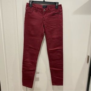Maroon skinny jeans
